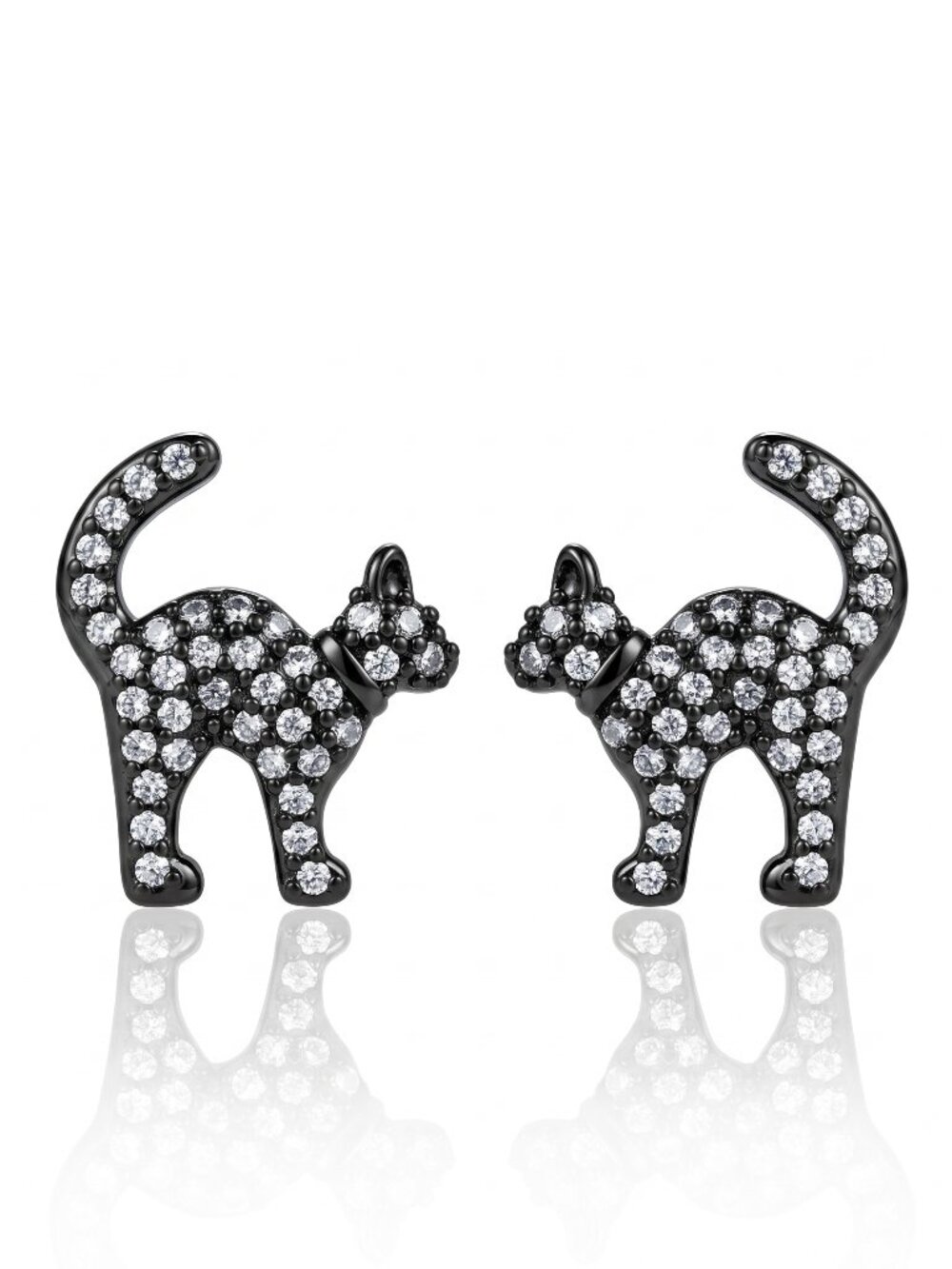 Black Cat Stud Earrings - Charmed Aroma Halloween Earring Collection
